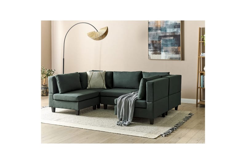 Modulsoffa Unstad Grön/Svart - Grön/Svart - Möbler - Soffa - Modulsoffor - Komplett modulsoffa