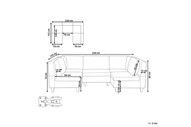 Modulsoffa Unstad Svart - Svart - Möbler - Soffa - Modulsoffor - Komplett modulsoffa