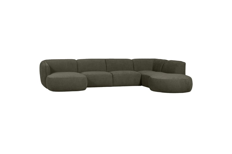 More 4-sits Högervänd U-formad Modulsoffa 353 cm i Tyg - Grön - Möbler - Soffa - Modulsoffor - Komplett modulsoffa