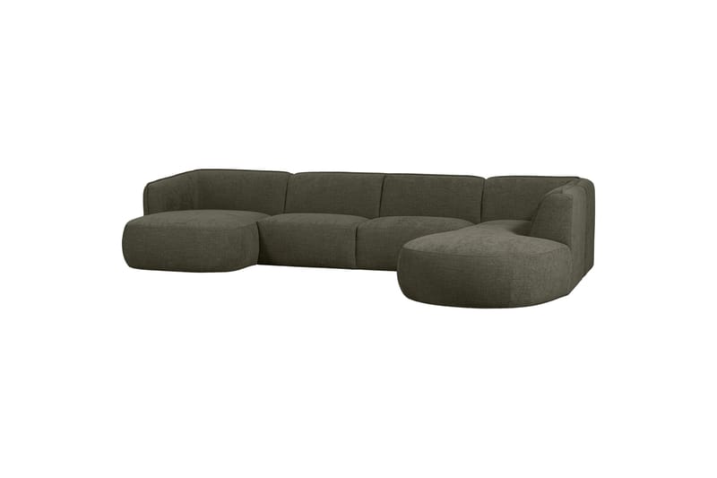 More 4-sits Högervänd U-formad Modulsoffa 353 cm i Tyg, Grön