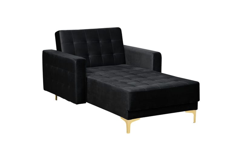 Schäslong Aberdeen Svart/guld - Svart/guld - Möbler - Soffa - Modulsoffor - Övriga moduler till modulsoffa