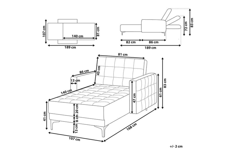 Schäslong Aberdeen Svart/guld - Svart/guld - Möbler - Soffa - Modulsoffor - Övriga moduler till modulsoffa