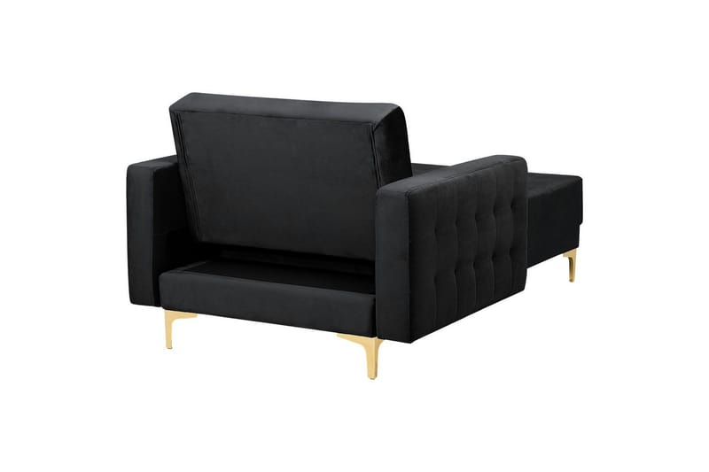 Schäslong Aberdeen Svart/guld - Svart/guld - Möbler - Soffa - Modulsoffor - Övriga moduler till modulsoffa