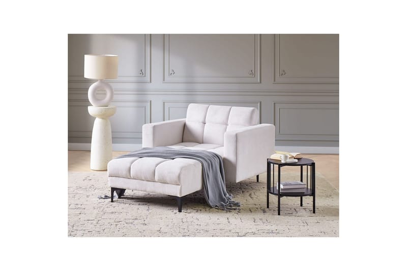 Schäslong Alnes Off-white/Svart - Off-white/Svart - Möbler - Soffa - Modulsoffor - Övriga moduler till modulsoffa