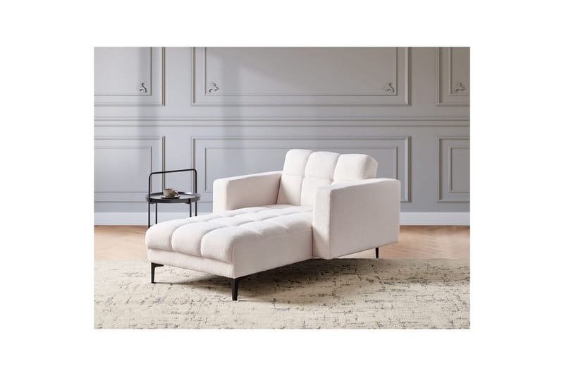 Schäslong Alnes Vit/Svart - Vit/Svart - Möbler - Stolar & fåtöljer - Fåtölj - Schäslongfåtölj & divanfåtölj