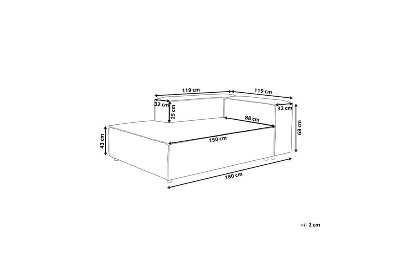 Schäslong Ardal Grå, svart, Högervänd - Grå, svart, Högervänd - Möbler - Soffa - Modulsoffor - Övriga moduler till modulsoffa