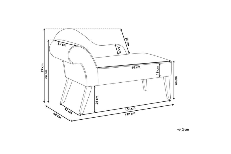 Schäslong Biarritz Vit, Svart, Vänstervänd - Vit, Svart, Vänstervänd - Möbler - Soffa - Modulsoffor - Övriga moduler till modulsoffa
