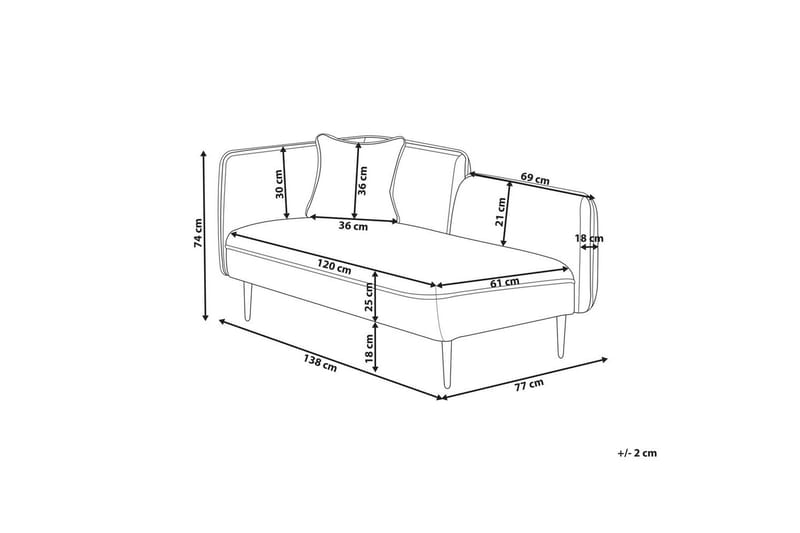 Schäslong Chevannes Gul, Svart - Gul, Svart - Möbler - Soffa - Modulsoffor - Övriga moduler till modulsoffa