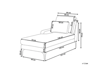 Schäslong Ewron Beige, svart, Högervänd - Beige, svart, H ögervänd - Möbler - Soffa - Modulsoffor - Övriga moduler till modulsoffa