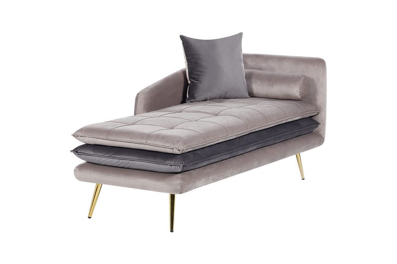 Schäslong Gonesse Beige, Grå, Guld - Beige, Grå, Guld - Möbler - Soffa - Modulsoffor - Övriga moduler till modulsoffa