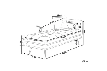 Schäslong Gonesse Beige, Grå, Guld - Beige, Grå, Guld - Möbler - Soffa - Modulsoffor - Övriga moduler till modulsoffa