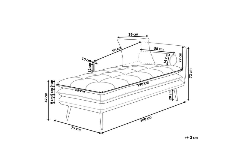 Schäslong Gonesse Beige, Grå, Guld - Beige, Grå, Guld - Möbler - Soffa - Modulsoffor - Övriga moduler till modulsoffa