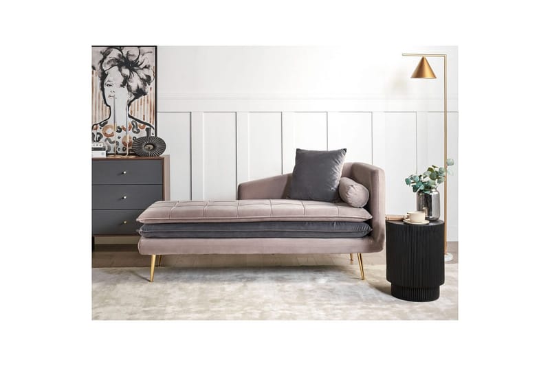 Schäslong Gonesse Beige, Grå, Guld - Beige, Grå, Guld - Möbler - Soffa - Modulsoffor - Övriga moduler till modulsoffa