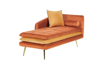 Schäslong Gonesse Orange, guld - Orange, guld - Möbler - Soffa - Modulsoffor - Övriga moduler till modulsoffa