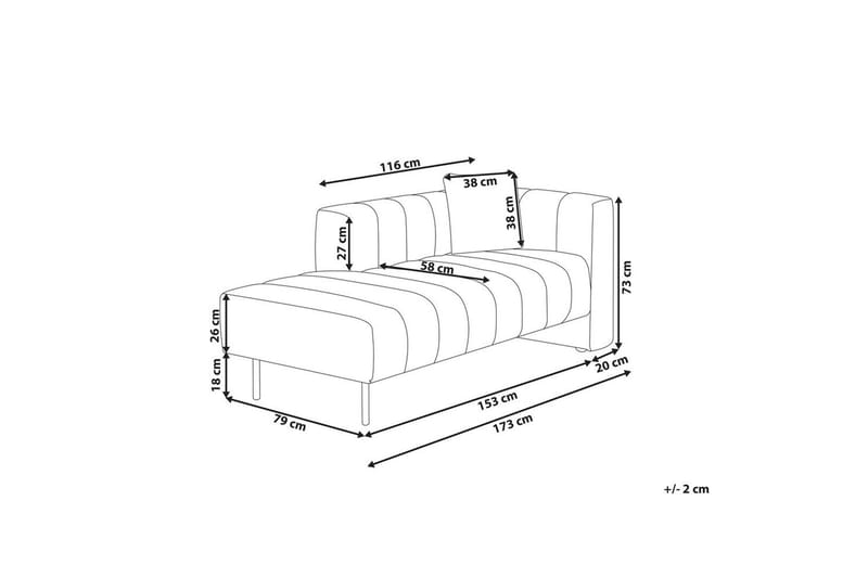 Schäslong Lannils Rosa, Svart, Högervänd - Rosa - Möbler - Soffa - Modulsoffor - Övriga moduler till modulsoffa