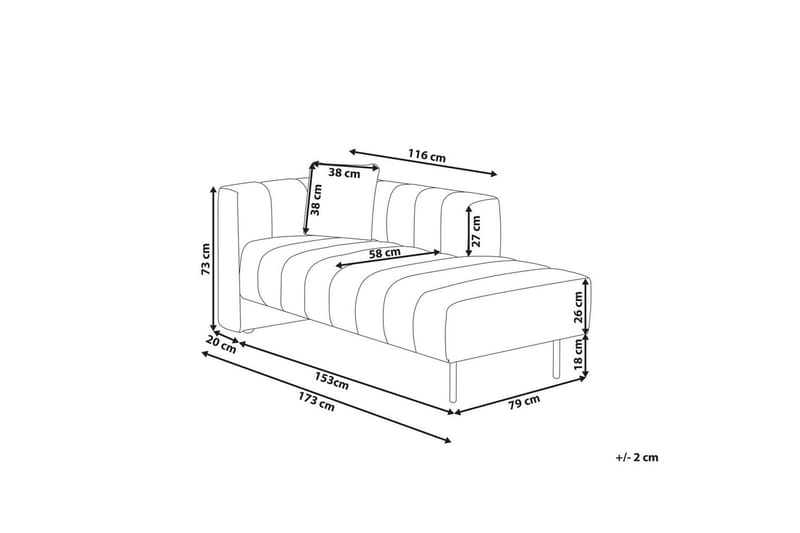 Schäslong Lannils Rosa, Svart, Vänstervänd - Rosa, Svart, Vänstervänd - Möbler - Soffa - Modulsoffor - Övriga moduler till modulsoffa