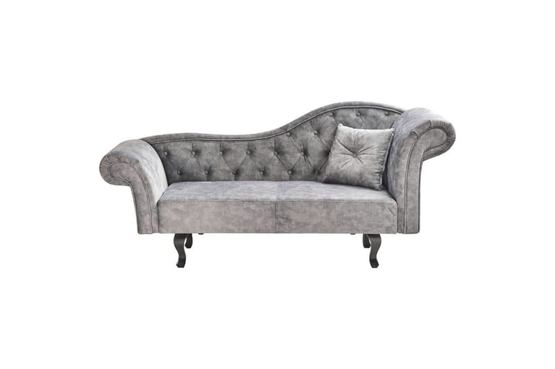 Schäslong Lattes Grå, mörkt trä, Högervänd, Grå