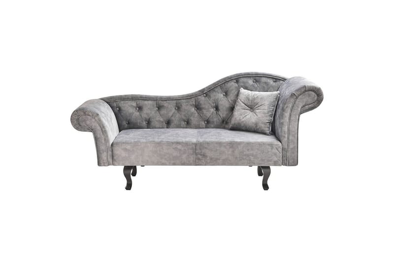 Schäslong Lattes Grå, mörkt trä, Högervänd, Grå