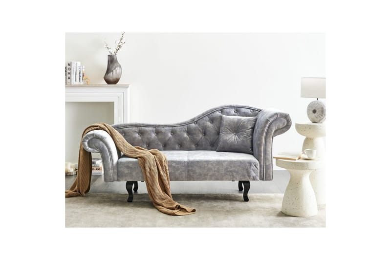 Schäslong Lattes Grå, mörkt trä, Högervänd - Grå - Möbler - Soffa - Modulsoffor - Övriga moduler till modulsoffa