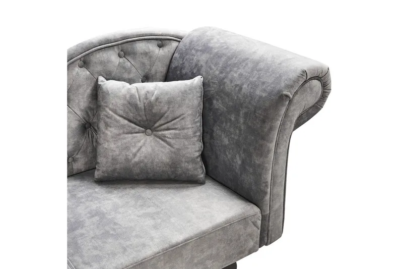 Schäslong Lattes Grå, mörkt trä, Högervänd - Grå - Möbler - Soffa - Dagbäddar