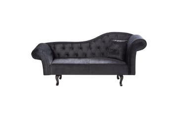 Schäslong Lattes Svart, mörkt trä, Högervänd