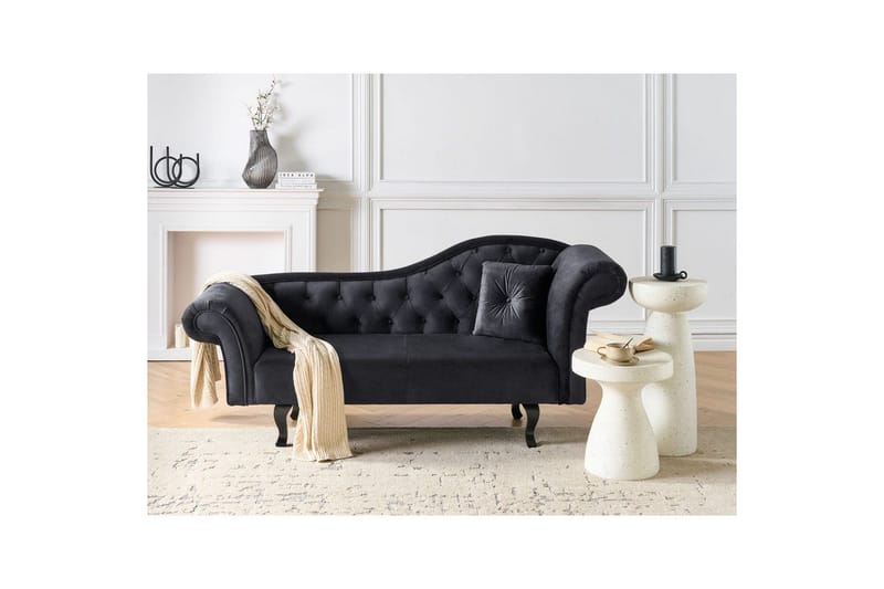 Schäslong Lattes Svart, mörkt trä, Högervänd - Svart, mörkt trä, Högervänd - Möbler - Soffa - Dagbäddar