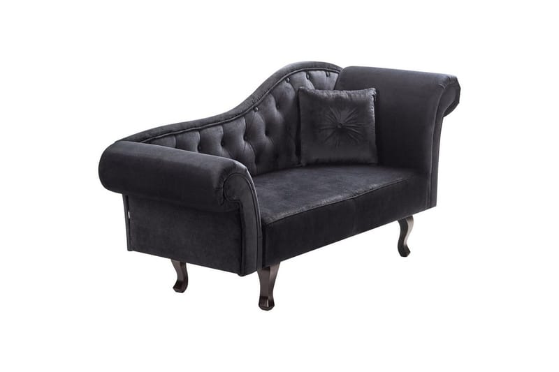 Schäslong Lattes Svart, mörkt trä, Högervänd - Svart, mörkt trä, Högervänd - Möbler - Soffa - Dagbäddar