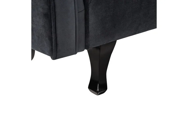 Schäslong Lattes Svart, mörkt trä, Vänstervänd - Svart, mörkt trä, Vänstervänd - Möbler - Soffa - Dagbäddar