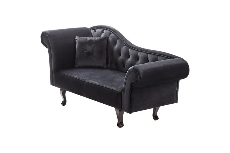 Schäslong Lattes Svart, mörkt trä, Vänstervänd - Svart, mörkt trä, Vänstervänd - Möbler - Soffa - Dagbäddar