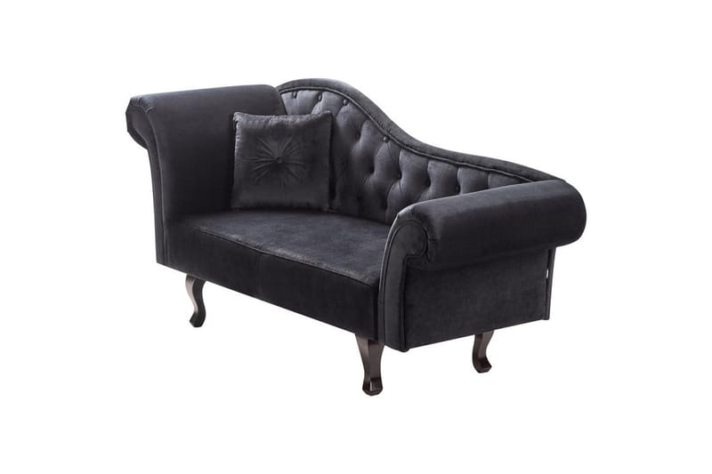 Schäslong Lattes Svart, mörkt trä, Vänstervänd - Svart, mörkt trä, Vänstervänd - Möbler - Soffa - Dagbäddar