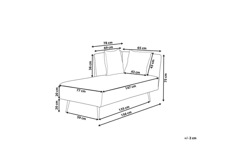 Schäslong Riom Vit, Svart, Högervänd - Vit, Svart, Högervänd - Möbler - Soffa - Modulsoffor - Övriga moduler till modulsoffa
