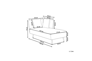 Schäslong Riom Vit, Svart, Vänstervänd - Vit, Svart, Vänstervänd - Möbler - Soffa - Modulsoffor - Övriga moduler till modulsoffa