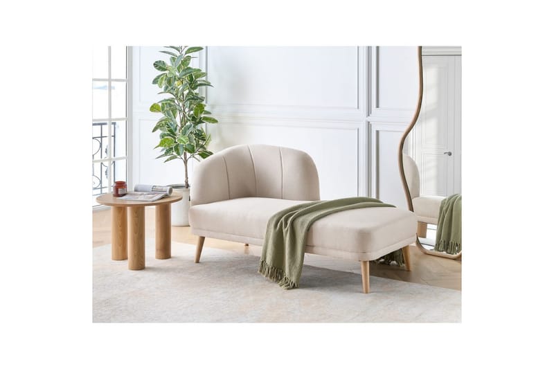 Schäslong Tanlay Beige, ljust trä, Vänstervänd - Beige, ljust trä, Vänstervänd - Möbler - Soffa - Modulsoffor - Övriga moduler till modulsoffa