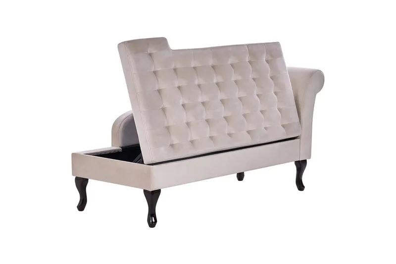 Schäslong Pessac Ljusbeige, svart, Högervänd - Ljusbeige, svart, Högervänd - Möbler - Soffa - Modulsoffor - Övriga moduler till modulsoffa