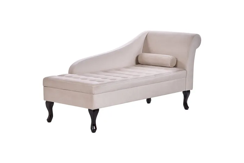 Schäslong Pessac Ljusbeige, svart, Högervänd - Ljusbeige, svart, Högervänd - Möbler - Soffa - Modulsoffor - Övriga moduler till modulsoffa