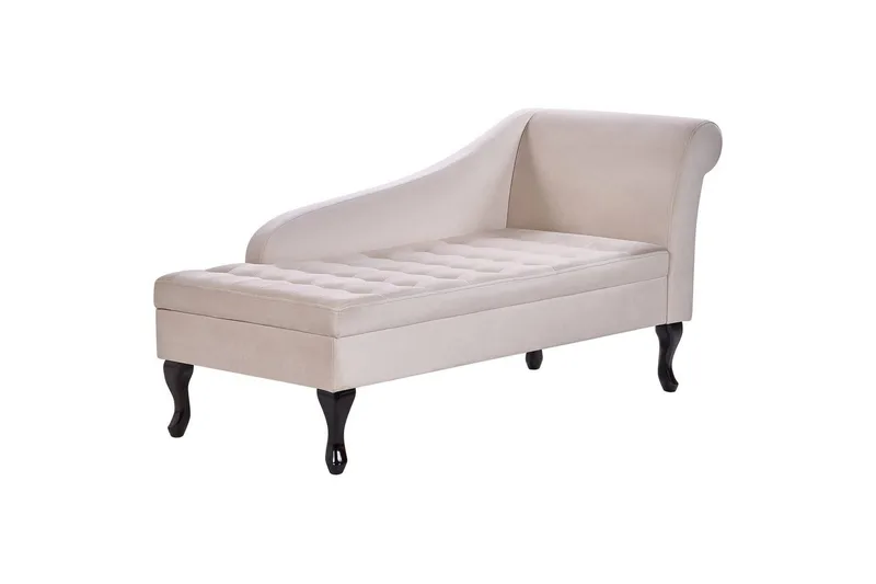 Schäslong Pessac Ljusbeige, svart, Högervänd - Ljusbeige, svart, Högervänd - Möbler - Soffa - Modulsoffor - Övriga moduler till modulsoffa