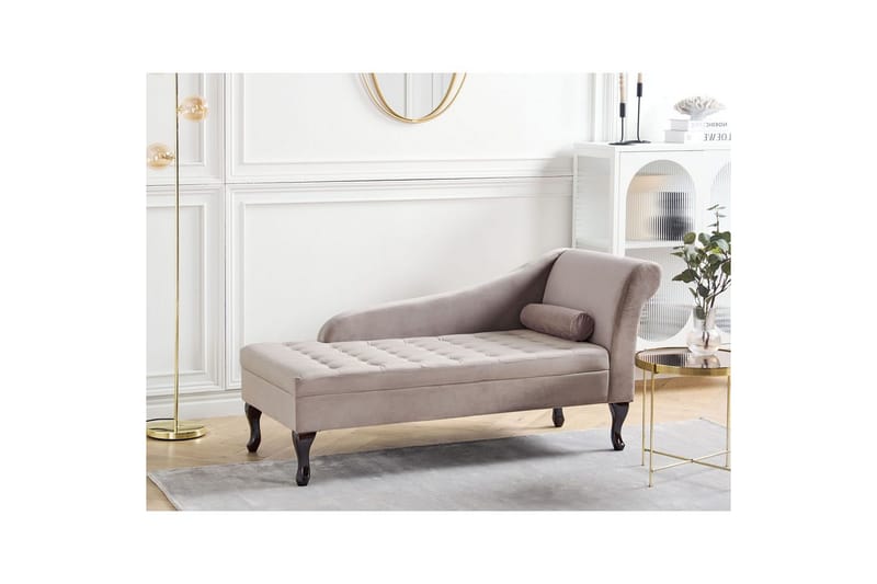 Schäslong Pessac Beige, svart, Högervänd - Beige, svart, Högervänd - Möbler - Soffa - Modulsoffor - Övriga moduler till modulsoffa