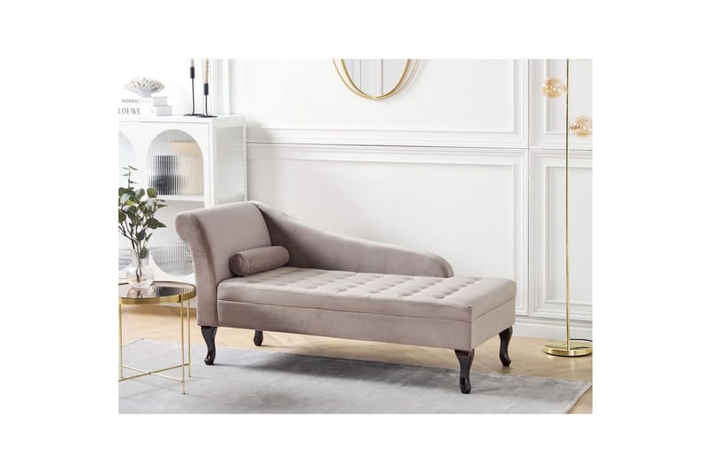 Schäslong Pessac Beige, svart, Vänstervänd - Beige, svart, Vänstervänd - Möbler - Soffa - Modulsoffor - Övriga moduler till modulsoffa