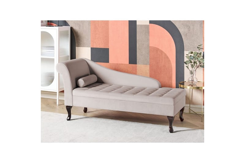 Schäslong Pessac Ljusbeige, svart, Vänstervänd - Ljusbeige, svart, Vänstervänd - Möbler - Soffa - Modulsoffor - Övriga moduler till modulsoffa