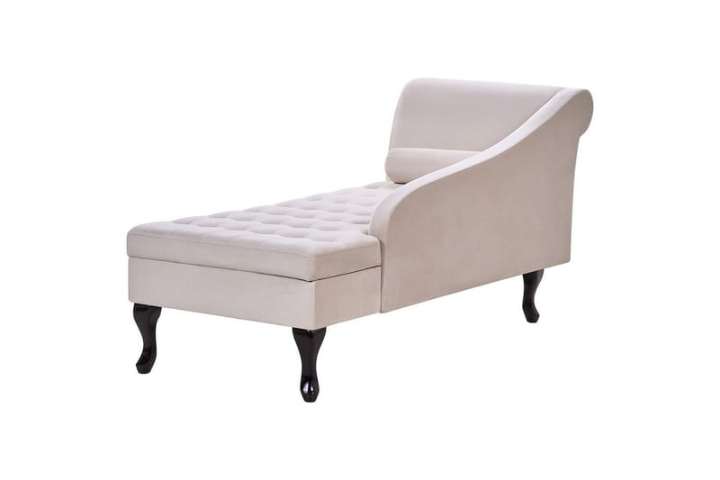 Schäslong Pessac Ljusbeige, svart, Vänstervänd - Ljusbeige, svart, Vänstervänd - Möbler - Soffa - Modulsoffor - Övriga moduler till modulsoffa