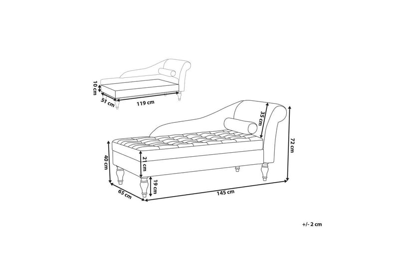 Schäslong Pessac Grå, Högervänd - Grå, Högervänd - Möbler - Soffa - Modulsoffor - Övriga moduler till modulsoffa