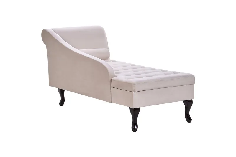 Schäslong Pessac Ljusbeige, svart, Högervänd - Ljusbeige, svart, Högervänd - Möbler - Soffa - Modulsoffor - Övriga moduler till modulsoffa