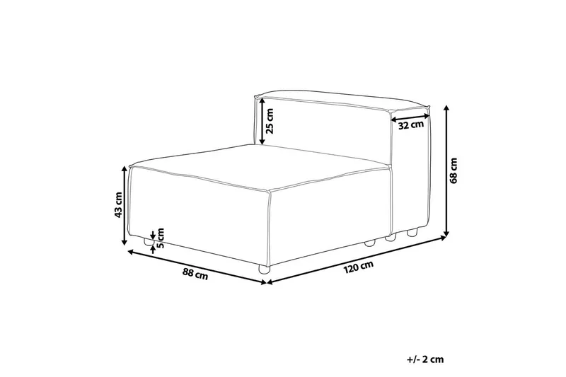 Sittsektion Ardal Beige, svart, Polyester - Beige, svart, Polyester - Möbler - Soffa - Modulsoffor - Övriga moduler till modulsoffa