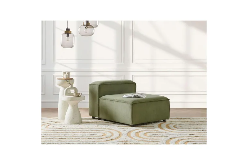 Sittsektion Ardal Grön, Svart, Manchestertyg - Grön - Möbler - Soffa - Modulsoffor - Mittmodul