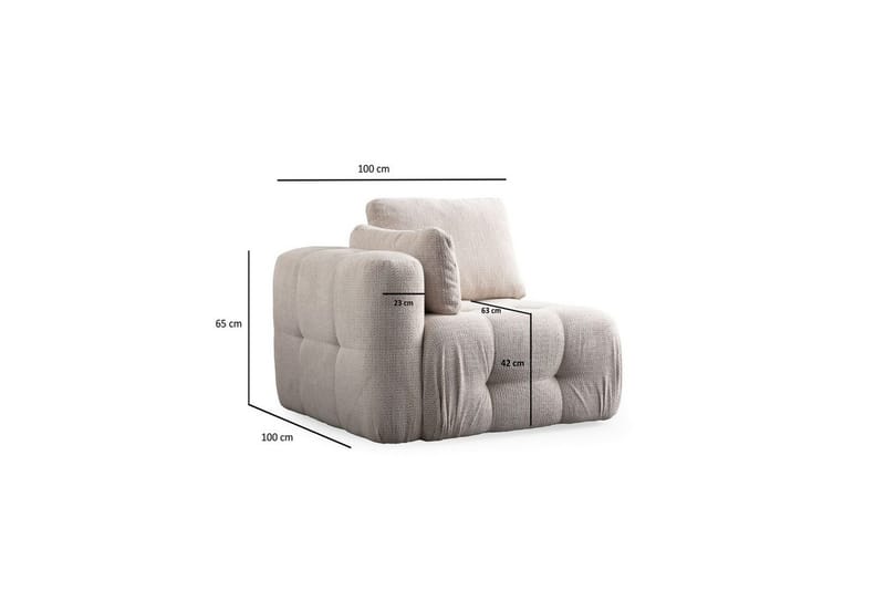 Yvara Vänstermodul 100 cm - Beige - Möbler - Stolar & fåtöljer - Fåtölj - Fåtölj utan armstöd