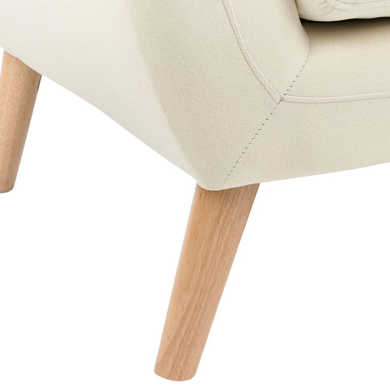 Motala 3-sits Tuftad Soffa i Tyg med Träben - Offwhite - Möbler - Soffa - Chesterfield soffa