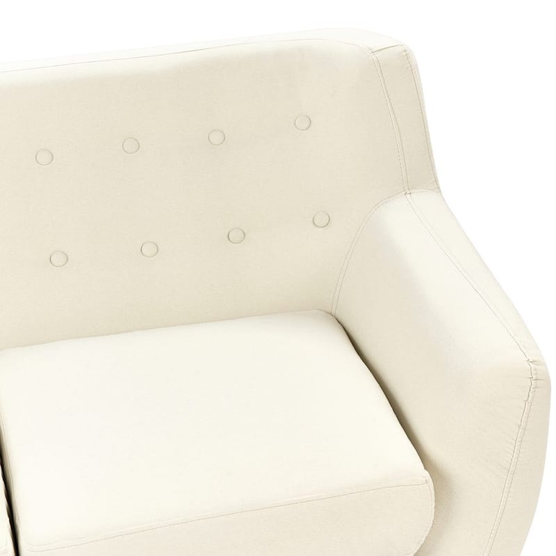 Motala 3-sits Tuftad Soffa i Tyg med Träben - Offwhite - Möbler - Soffa - Chesterfield soffa