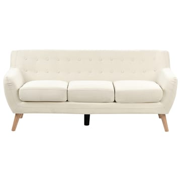 Motala 3-sits Tuftad Soffa i Tyg med Träben - Offwhite - Möbler - Soffa - Chesterfield soffa