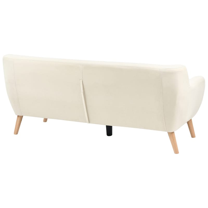 Motala 3-sits Tuftad Soffa i Tyg med Träben - Offwhite - Möbler - Soffa - Chesterfield soffa