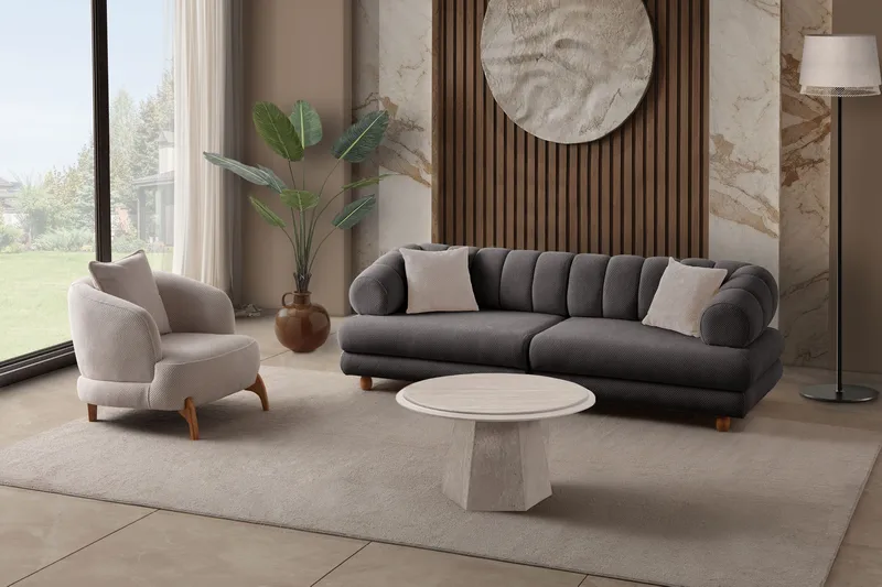 Munemori 3-sits Soffa 240x80x95 cm - Antracit - Möbler - Soffa - 3 sits soffa